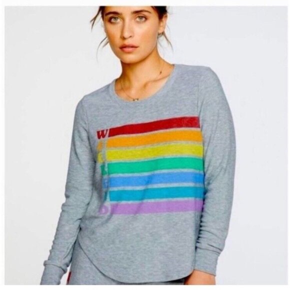 New CHASER Rainbow 'Weekend' Sweatshirt Small - Picture 1 of 7